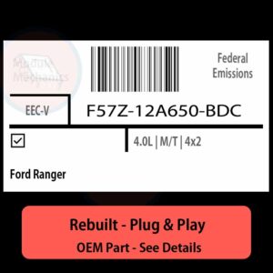 F57Z-12A650-BDC EECV ECU - PLUG & PLAY |  Ford Ranger | ECM PCM BCM Engine Control Computer OEM