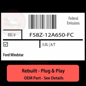 F58Z-12A650-FC EECV ECU - PLUG & PLAY |  Ford Windstar | ECM PCM BCM Engine Control Computer OEM