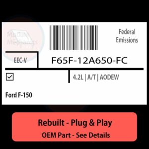 F65F-12A650-FC EECV ECU - PLUG & PLAY |  Ford F-150 | ECM PCM BCM Engine Control Computer OEM