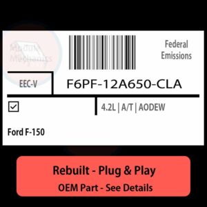 F6PF-12A650-CLA EECV ECU - PLUG & PLAY |  Ford F-150 | ECM PCM BCM Engine Control Computer OEM