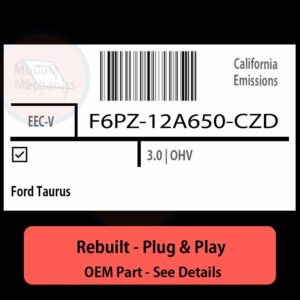 F6PZ-12A650-CZD EECV ECU - PLUG & PLAY |  Ford Taurus | ECM PCM BCM Engine Control Computer OEM