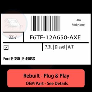 F6TF-12A650-AXE EECV ECU - PLUG & PLAY |  Ford E-350 | E-450SD | ECM PCM BCM Engine Control Computer OEM