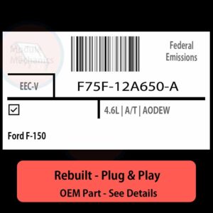 F75F-12A650-A EECV ECU - PLUG & PLAY |  Ford F-150 | ECM PCM BCM Engine Control Computer OEM