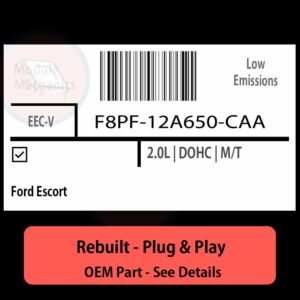 F8PF-12A650-CAA EECV ECU - PLUG & PLAY |  Ford Escort | ECM PCM BCM Engine Control Computer OEM