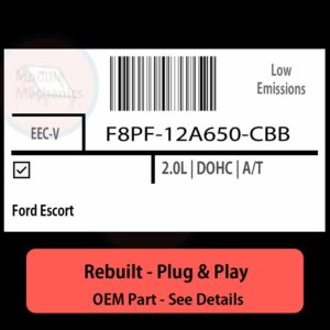 F8PF-12A650-CBB EECV ECU - PLUG & PLAY |  Ford Escort | ECM PCM BCM Engine Control Computer OEM