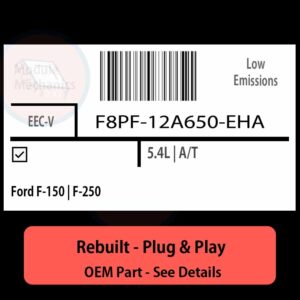 F8PF-12A650-EHA EECV ECU - PLUG & PLAY |  Ford F-150 | F-250 | ECM PCM BCM Engine Control Computer OEM
