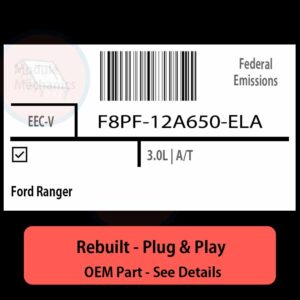 F8PF-12A650-ELA EECV ECU - PLUG & PLAY |  Ford Ranger | ECM PCM BCM Engine Control Computer OEM