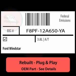 F8PF-12A650-YA EECV ECU - PLUG & PLAY |  Ford Windstar | ECM PCM BCM Engine Control Computer OEM