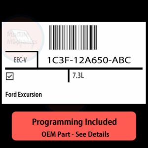 1C3F-12A650-ABC / EEC-V ECU with PROGRAMMING - VIN & Security | Ford Excursion  | ECM PCM Engine Control Computer OEM