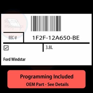 1F2F-12A650-BE / EEC-V ECU with PROGRAMMING - VIN & Security | Ford Windstar  | ECM PCM Engine Control Computer OEM