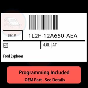 1L2F-12A650-AEA / EEC-V ECU with PROGRAMMING - VIN & Security | Ford Explorer  | ECM PCM Engine Control Computer OEM