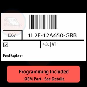 1L2F-12A650-GRB / EEC-V ECU with PROGRAMMING - VIN & Security | Ford Explorer  | ECM PCM Engine Control Computer OEM