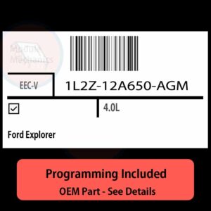 1L2Z-12A650-AGM / EEC-V ECU with PROGRAMMING - VIN & Security | Ford Explorer  | ECM PCM Engine Control Computer OEM