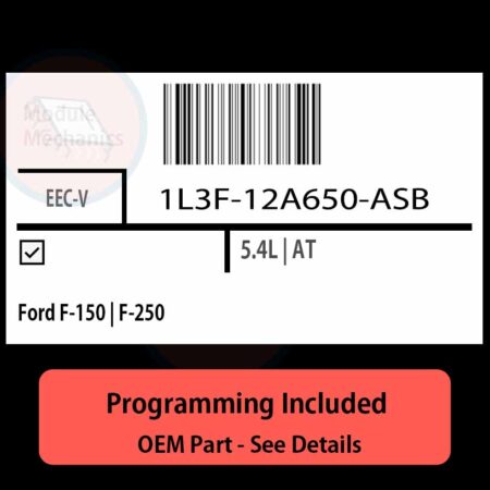 1L3F-12A650-ASB / EEC-V ECU with PROGRAMMING - VIN & Security | Ford F-150 | F-250  | ECM PCM Engine Control Computer OEM