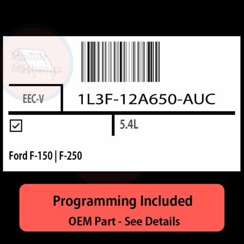 1L3F-12A650-AUC / EEC-V ECU with PROGRAMMING - VIN & Security | Ford F-150 | F-250  | ECM PCM Engine Control Computer OEM