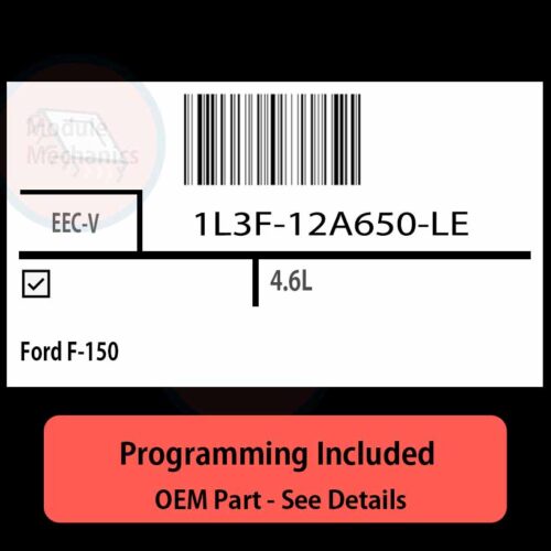 1L3F-12A650-LE / EEC-V ECU with PROGRAMMING - VIN & Security | Ford F-150  | ECM PCM Engine Control Computer OEM