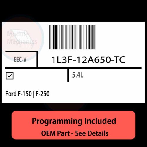 1L3F-12A650-TC / EEC-V ECU with PROGRAMMING - VIN & Security | Ford F-150 | F-250  | ECM PCM Engine Control Computer OEM