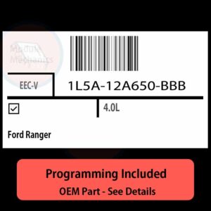 1L5A-12A650-BBB / EEC-V ECU with PROGRAMMING - VIN & Security | Ford Ranger  | ECM PCM Engine Control Computer OEM