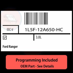1L5F-12A650-HC / EEC-V ECU with PROGRAMMING - VIN & Security | Ford Ranger  | ECM PCM Engine Control Computer OEM