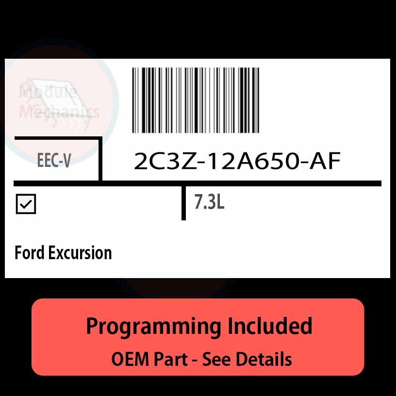 2C3Z-12A650-AF / EEC-V ECU with PROGRAMMING - VIN & Security | Ford Excursion | ECM PCM Engine Control Computer OEM 2C3Z-12A650-AF / EEC-V ECU with PROGRAMMING - VIN & Security | Ford Excursion | ECM PCM Engine Control Computer OEM
