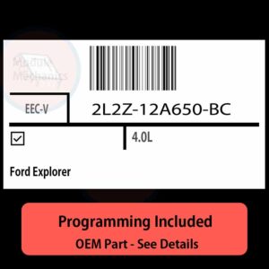 2L2Z-12A650-BC / EEC-V ECU with PROGRAMMING - VIN & Security | Ford Explorer  | ECM PCM Engine Control Computer OEM