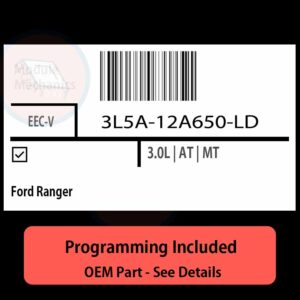 3L5A-12A650-LD / EEC-V ECU with PROGRAMMING - VIN & Security | Ford Ranger  | ECM PCM Engine Control Computer OEM