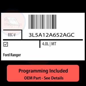 3L5A12A652AGC / EEC-V ECU with PROGRAMMING - VIN & Security | Ford Ranger  | ECM PCM Engine Control Computer OEM