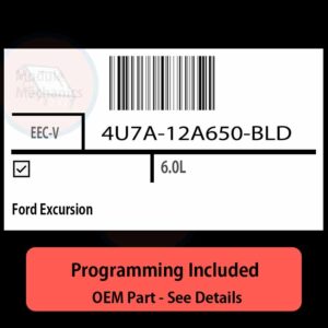 4U7A-12A650-BLD / EEC-V ECU with PROGRAMMING - VIN & Security | Ford Excursion  | ECM PCM Engine Control Computer OEM