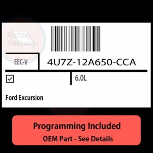 4U7Z-12A650-CCA / EEC-V ECU with PROGRAMMING - VIN & Security | Ford Excursion  | ECM PCM Engine Control Computer OEM
