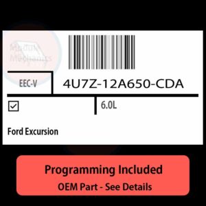 4U7Z-12A650-CDA / EEC-V ECU with PROGRAMMING - VIN & Security | Ford Excursion  | ECM PCM Engine Control Computer OEM