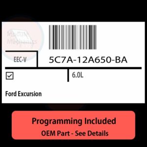 5C7A-12A650-BA / EEC-V ECU with PROGRAMMING - VIN & Security | Ford Excursion  | ECM PCM Engine Control Computer OEM