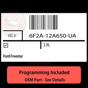 6F2A-12A650-UA / EEC-V ECU with PROGRAMMING - VIN & Security | Ford Freestar  | ECM PCM Engine Control Computer OEM