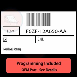 F6ZF-12A650-AA / EEC-V ECU with PROGRAMMING - VIN & Security | Ford Mustang  | ECM PCM Engine Control Computer OEM