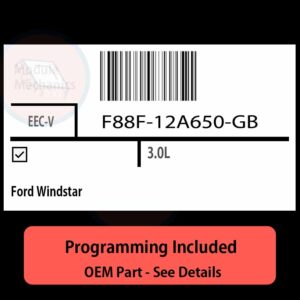 F88F-12A650-GB / EEC-V ECU with PROGRAMMING - VIN & Security | Ford Windstar  | ECM PCM Engine Control Computer OEM