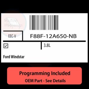 F88F-12A650-NB / EEC-V ECU with PROGRAMMING - VIN & Security | Ford Windstar  | ECM PCM Engine Control Computer OEM