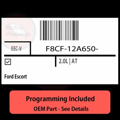 F8CF-12A650- / EEC-V ECU with PROGRAMMING - VIN & Security | Ford Escort  | ECM PCM Engine Control Computer OEM