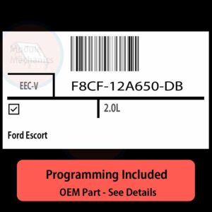 F8CF-12A650-DB / EEC-V ECU with PROGRAMMING - VIN & Security | Ford Escort  | ECM PCM Engine Control Computer OEM