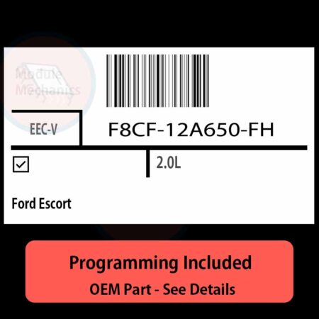 F8CF-12A650-FH / EEC-V ECU with PROGRAMMING - VIN & Security | Ford Escort  | ECM PCM Engine Control Computer OEM
