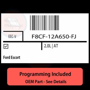 F8CF-12A650-FJ / EEC-V ECU with PROGRAMMING - VIN & Security | Ford Escort  | ECM PCM Engine Control Computer OEM