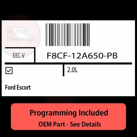 F8CF-12A650-PB / EEC-V ECU with PROGRAMMING - VIN & Security | Ford Escort  | ECM PCM Engine Control Computer OEM