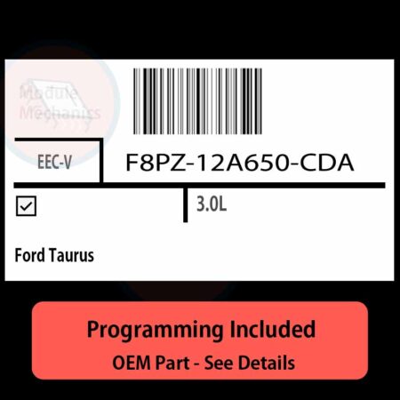 F8PZ-12A650-CDA / EEC-V ECU with PROGRAMMING - VIN & Security | Ford Taurus  | ECM PCM Engine Control Computer OEM