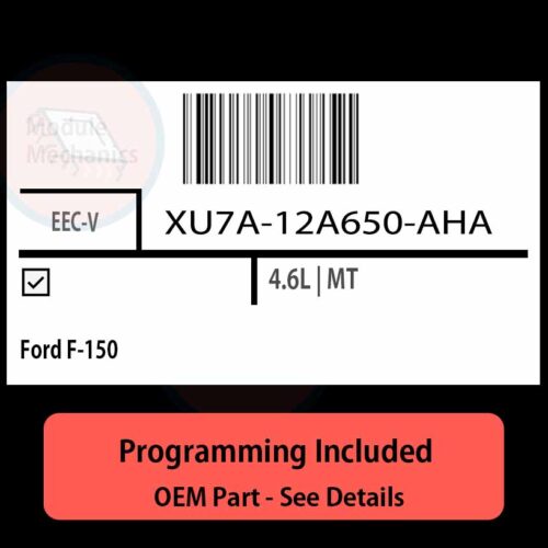 XU7A-12A650-AHA / EEC-V ECU with PROGRAMMING - VIN & Security | Ford F-150  | ECM PCM Engine Control Computer OEM