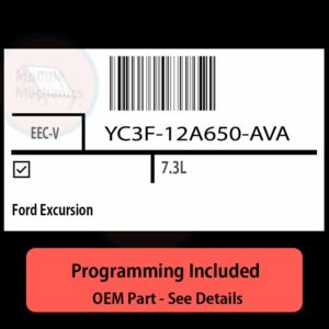 YC3F-12A650-AVA / EEC-V ECU with PROGRAMMING - VIN & Security | Ford Excursion  | ECM PCM Engine Control Computer OEM
