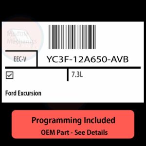 YC3F-12A650-AVB / EEC-V ECU with PROGRAMMING - VIN & Security | Ford Excursion  | ECM PCM Engine Control Computer OEM