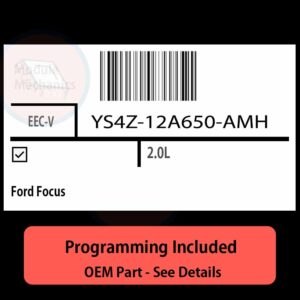 YS4Z-12A650-AMH / EEC-V ECU with PROGRAMMING - VIN & Security | Ford Focus  | ECM PCM Engine Control Computer OEM