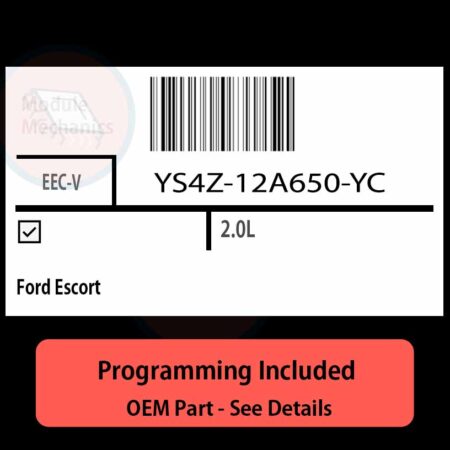 YS4Z-12A650-YC / EEC-V ECU with PROGRAMMING - VIN & Security | Ford Escort  | ECM PCM Engine Control Computer OEM