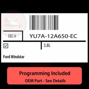 YU7A-12A650-EC / EEC-V ECU with PROGRAMMING - VIN & Security | Ford Windstar  | ECM PCM Engine Control Computer OEM