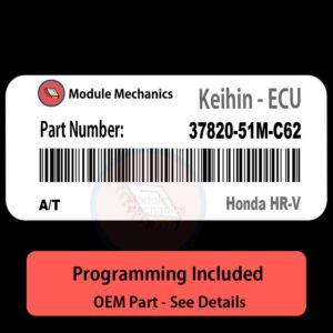 37820-51M-C62 | A/T ECU with PROGRAMMING - VIN & Security | Honda HR-V  | ECM PCM Engine Control Computer OEM