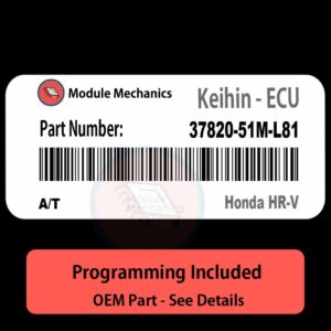 37820-51M-L81 | A/T ECU with PROGRAMMING - VIN & Security | Honda HR-V  | ECM PCM Engine Control Computer OEM