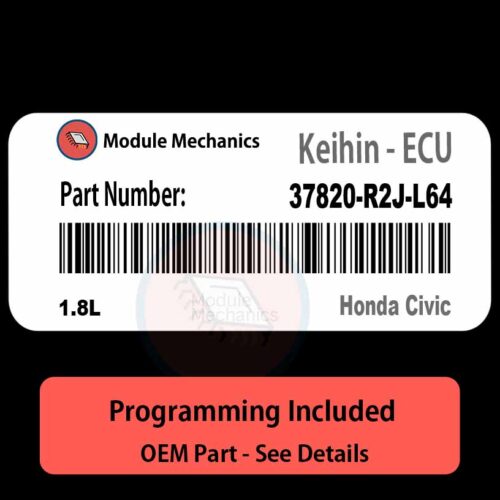 37820-R2J-L64 | 1.8L ECU with PROGRAMMING - VIN & Security | Honda Civic  | ECM PCM Engine Control Computer OEM